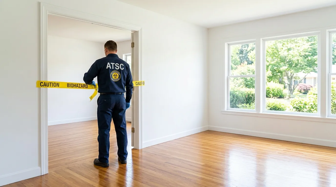 Certified biohazard cleanup crew performing Decomposition Cleanup in New Kensington